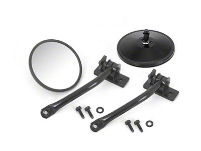 Rugged Ridge 97-18 Jeep Wrangler Black Round Quick Release Mirror - 11025.11