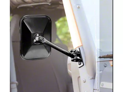 Rugged Ridge 97-18 TJ JK Black Rectangular Quick Release Mirrors - 11025.12