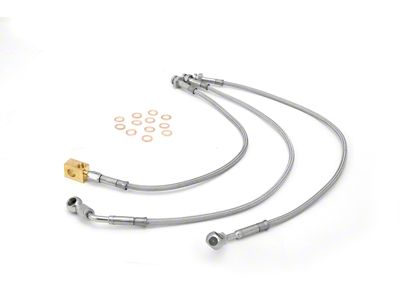 Rugged Ridge Brake Hose Kit Braided SS 92-01 Cherokee XJ - 16735.09