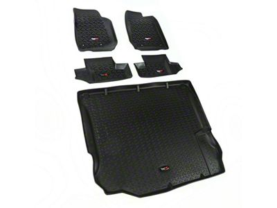 Rugged Ridge Floor Liner Front/Rear/Cargo Black 2011-2018 Jeep Wrangler JK - 12988.03