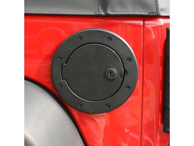 Rugged Ridge Locking Gas Cap Door Black Alum 07-18 Jeep - 11425.06
