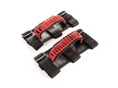Rugged Ridge Paracord Grab Handles Red/Black Pair - 13505.31