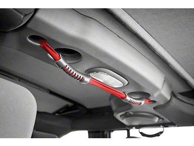 Rugged Ridge Rear Dual Grab Strap Red 07-18 Jeep Wrangler - 13305.13