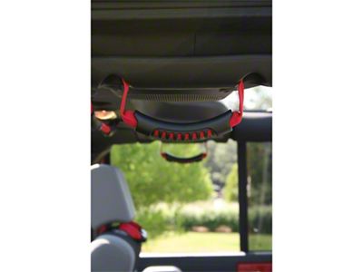 Rugged Ridge Rear Side Grab Handles Red 07-18 Jeep Wrangler - 13305.15