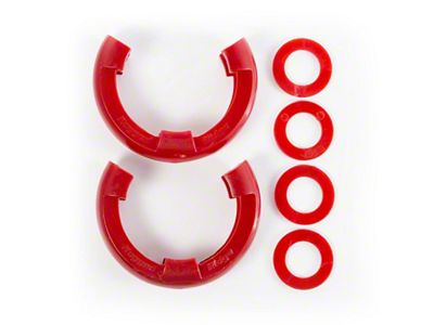 Rugged Ridge 3/4-Inch D-Ring Shackle Isolators; Red; Set of Two