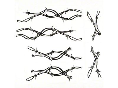 Rugged Ridge Side Decals Pair Barbed Wire 07-18 Jeep Wrangler - 12300.32