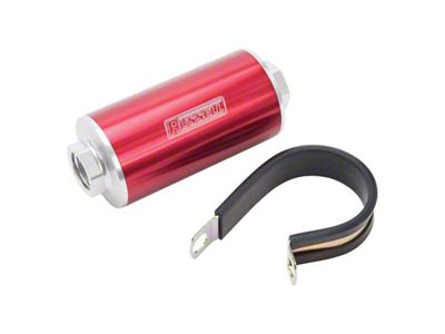 Russell Performance Profilter Fuel Filter 6in Long 60 Micron -10AN Inlet -10AN Outlet - Red