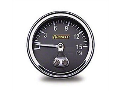 Russell Performance 15 psi fuel pressure gauge Non liquid-filled - 650350