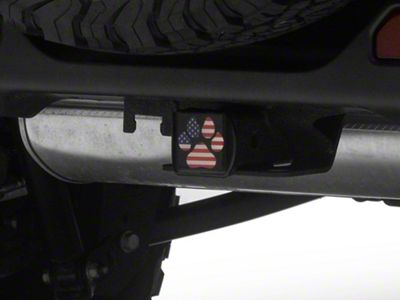 SEC10 Hitch Cover Printed Decal; RWB Dog Paw Flag (Universal; Some Adaptation May Be Required)
