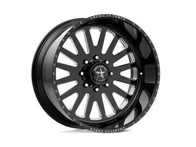 American Force F20 Atom SS Gloss Black Machined 4-Wheel Kit; 22x12; -40mm Offset