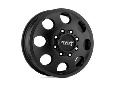 American Racing Wheels Baja Dually Satin Black 4-Wheel Kit; 17x6; 111mm Offset; 8x165.1mm Bolt Pattern; 121.50mm Hub Bore