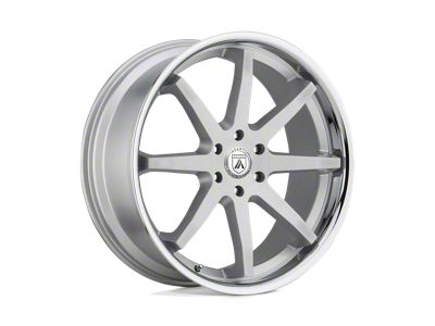 Asanti Kaiser Brushed Silver with Chrome Lip 4-Wheel Kit; 20x9; 30mm Offset