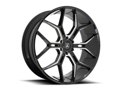 Asanti Monarch Truck Gloss Black Milled 4-Wheel Kit; 22x9.5; 38mm Offset; 6x120mm Bolt Pattern; 66.90mm Hub Bore
