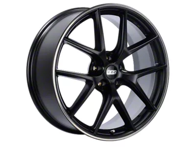 BBS CI-R Satin Black with Polished Rim Protector 4-Wheel Kit; 19x9.5; 25mm Offset