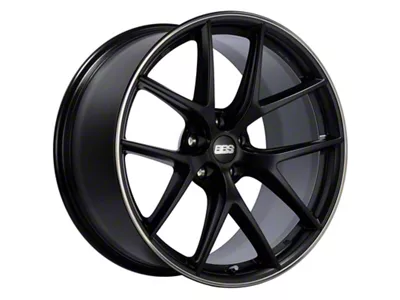 BBS CI-R Satin Black with Polished Rim Protector 4-Wheel Kit; 20x11.5; 52mm Offset