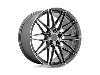 Beyern Damon Matte Gunmetal with Brushed Face 4-Wheel Kit; 22x11; 30mm Offset