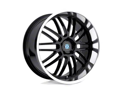 Beyern Mesh Gloss Black with Mirror Cut Lip 4-Wheel Kit; 19x9.5; 25mm Offset