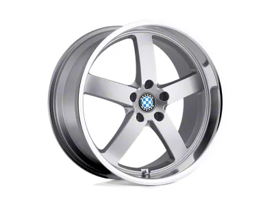 Beyern Rapp Silver with Mirror Cut Lip 4-Wheel Kit; 17x8; 15mm Offset