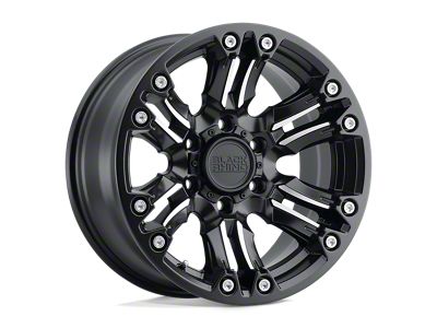 Black Rhino Asagai Matte Black Machined with Stainless Bolts 4-Wheel Kit; 18x9.5; -18mm Offset; 6x139.7mm Bolt Pattern; 112.10mm Hub Bore