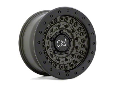 Black Rhino Barricade Olive Drab Green with Black Rock Guard 4-Wheel Kit; 17x8.5; 0mm Offset