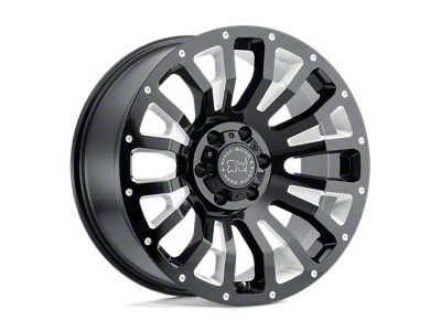Black Rhino Pinatubo Gloss Black with Milled Inside Window 4-Wheel Kit; 18x9.5; 6mm Offset; 8x180mm Bolt Pattern; 125.10mm Hub Bore