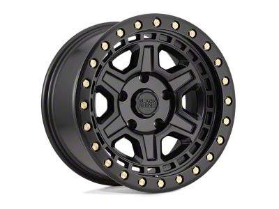 Black Rhino Reno Matte Black with Brass Bolts 4-Wheel Kit; 17x9; -18mm Offset; 5x127mm Bolt Pattern; 71.50mm Hub Bore