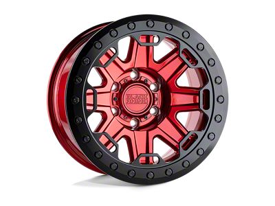 Black Rhino Rift Beadlock Candy Red with Black Ring 4-Wheel Kit; 17x8.5; -38mm Offset; 5x114.3mm Bolt Pattern; 71.50mm Hub Bore