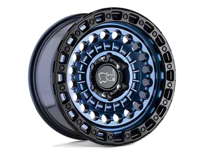 Black Rhino Sentinel Cobalt Blue with Black Ring 4-Wheel Kit; 17x8.5; 0mm Offset