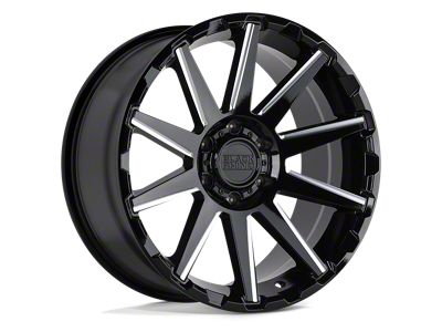 Black Rhino Typhoon Gloss Black with Milled Spokes 4-Wheel Kit; 18x9.5; 2mm Offset; 5x139.7mm Bolt Pattern; 78.10mm Hub Bore