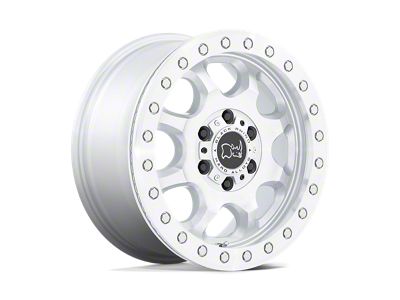 Black Rhino Venture Beadlock Gloss Silver with Machined Face 4-Wheel Kit; 17x8; 38mm Offset; 6x130mm Bolt Pattern; 84.10mm Hub Bore