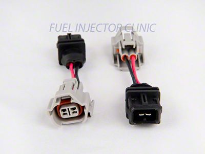 Fuel Injector Clinic Set of 4 female to Jetronic/EV1 Adapter male injector plug adaptors - PADPDtoJ4