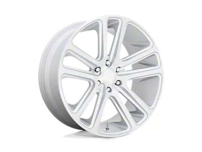 DUB Flex Gloss Silver Brushed Face 4-Wheel Kit; 22x9.5; 25mm Offset