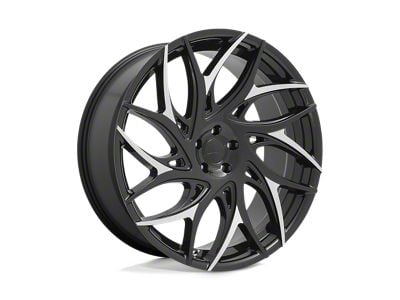 DUB G.O.A.T. Gloss Black Machined 4-Wheel Kit; 20x9; 35mm Offset; 5x120mm Bolt Pattern; 72.56mm Hub Bore