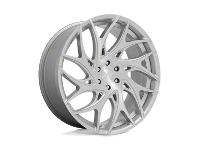 DUB G.O.A.T. Silver Brushed Face 4-Wheel Kit; 24x10; 10mm Offset