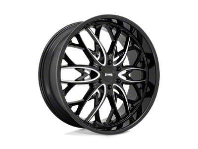 DUB OG Gloss Black Milled 4-Wheel Kit; 24x10; 25mm Offset