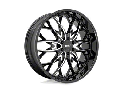 DUB OG Gloss Black Milled 4-Wheel Kit; 26x10; 25mm Offset
