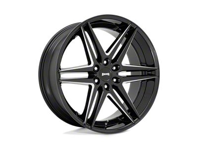 DUB Dirty Dog Glossy Black Milled 4-Wheel Kit; 24x10; 25mm Offset