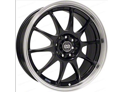 Enkei J10 Matte Black with Machined Lip 4-Wheel Kit; 17x7; 38mm Offset