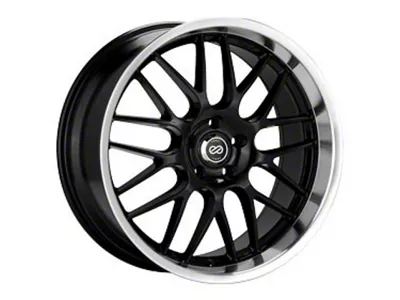Enkei Lusso Black with Machined Lip 4-Wheel Kit; 20x8.5; 40mm Offset