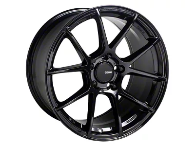 Enkei TS-V Gloss Black 4-Wheel Kit; 18x8; 45mm Offset; 5x112mm Bolt Pattern; 72.60mm Hub Bore