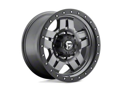 Fuel Wheels Anza Matte Gunmetal with Black Bead Ring 4-Wheel Kit; 20x10; -18mm Offset