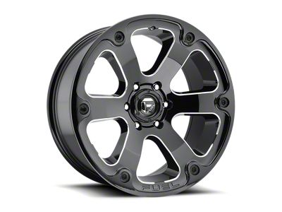 Fuel Wheels Beast Gloss Black Milled 4-Wheel Kit; 20x9; 20mm Offset; 6x139.7mm Bolt Pattern; 108mm Hub Bore