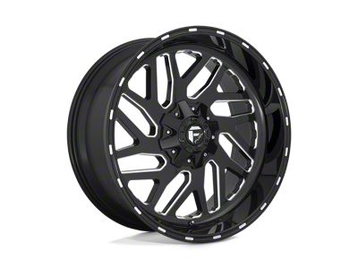 Fuel Wheels Triton Gloss Black Milled 4-Wheel Kit; 22x10; -19mm Offset