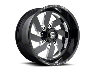 Fuel Wheels Turbo Gloss Black Milled 4-Wheel Kit; 20x9; 20mm Offset; 8x165.1mm Bolt Pattern; 125.10mm Hub Bore