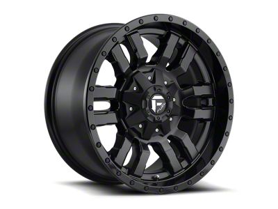 Fuel Wheels Sledge Matte Black with Gloss Black Lip 4-Wheel Kit; 18x8; 35mm Offset