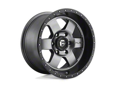 Fuel Wheels Podium Matte Gunmetal with Black Bead Ring 4-Wheel Kit; 17x9; 1mm Offset