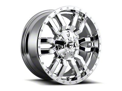 Fuel Wheels Sledge Chrome 4-Wheel Kit; 22x10; 10mm Offset; 8x180mm Bolt Pattern; 124.20mm Hub Bore