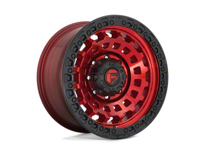 Fuel Wheels Zephyr Candy Red with Black Bead Ring 4-Wheel Kit; 17x9; -12mm Offset; 6x139.7mm Bolt Pattern; 106.10mm Hub Bore