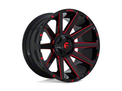 Fuel Wheels Contra Gloss Black with Red Tinted Clear 4-Wheel Kit; 20x9; 20mm Offset