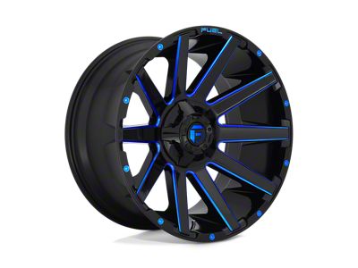 Fuel Wheels Contra Gloss Black with Blue Tinted Clear 4-Wheel Kit; 20x9; 2mm Offset